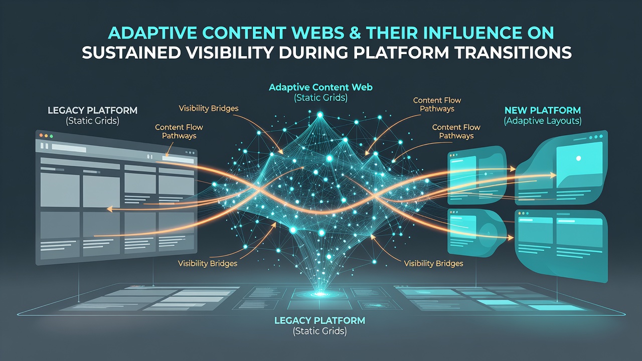 Chart illustrating visibility metrics before and after platform transitions for adaptive versus static content
